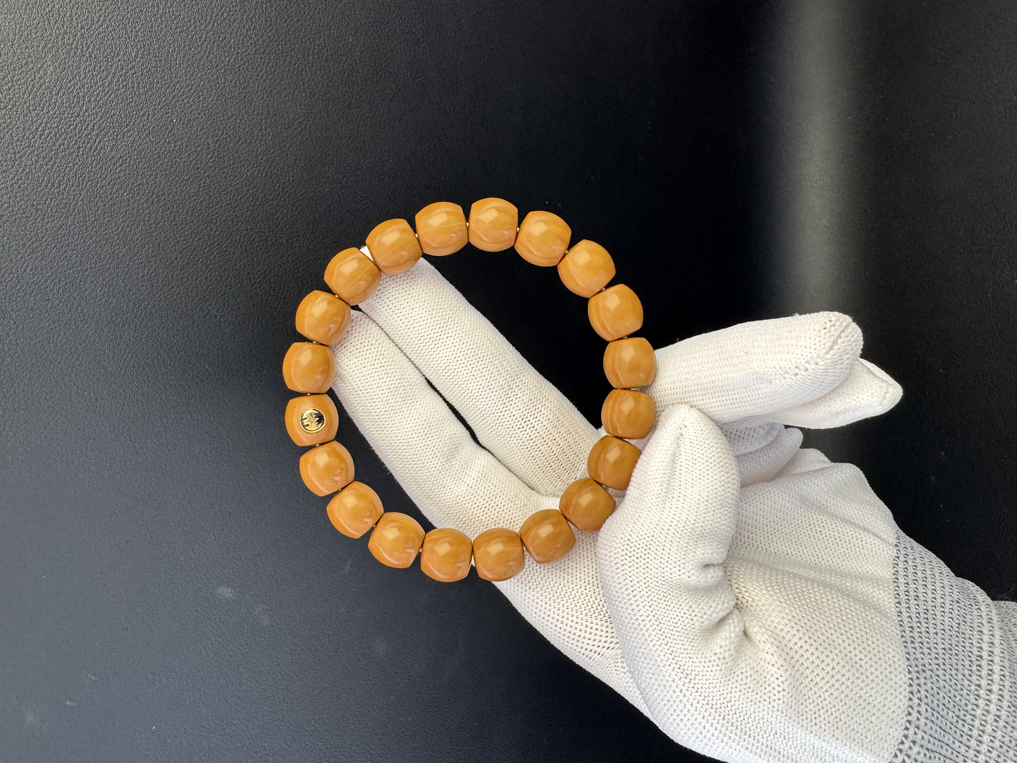 藏海造物 高品质小龙岩毕业级大面直切全品无暇单标 文玩猴头手串