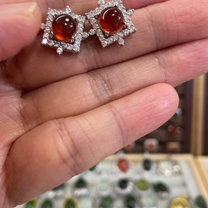 蛇纹石玉戒指银S925镶嵌