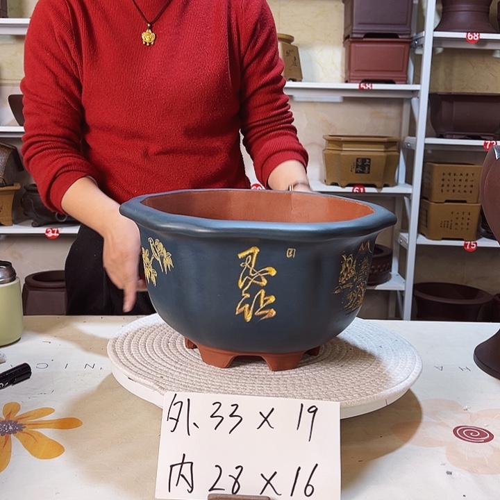 紫砂紫砂花盆呵呵