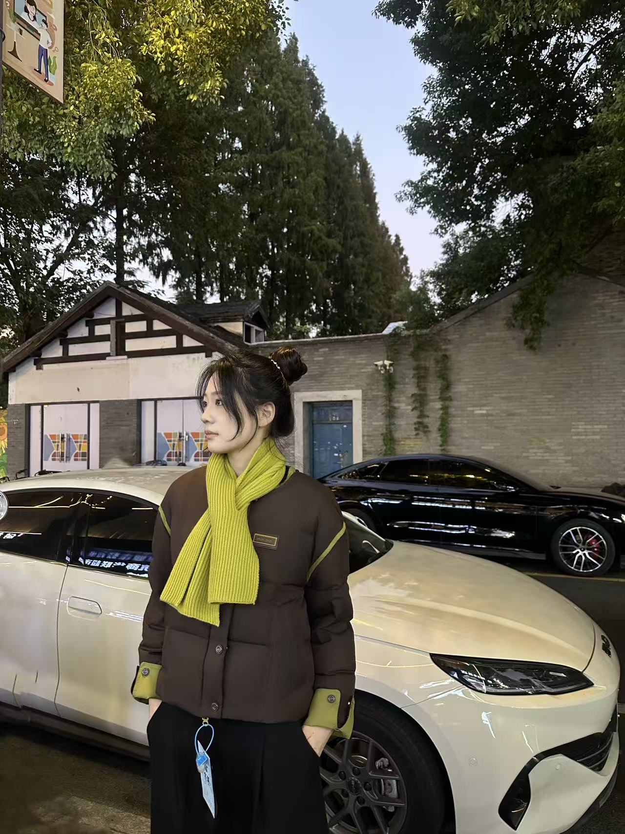 韩版时尚休闲拉链厚款街头风圆领拼接加厚羽绒服冬季女士