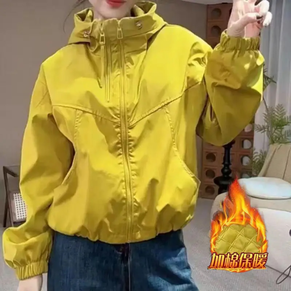 【加棉加厚】2025冬季新款加厚冲锋衣外套连帽韩版宽松棉服