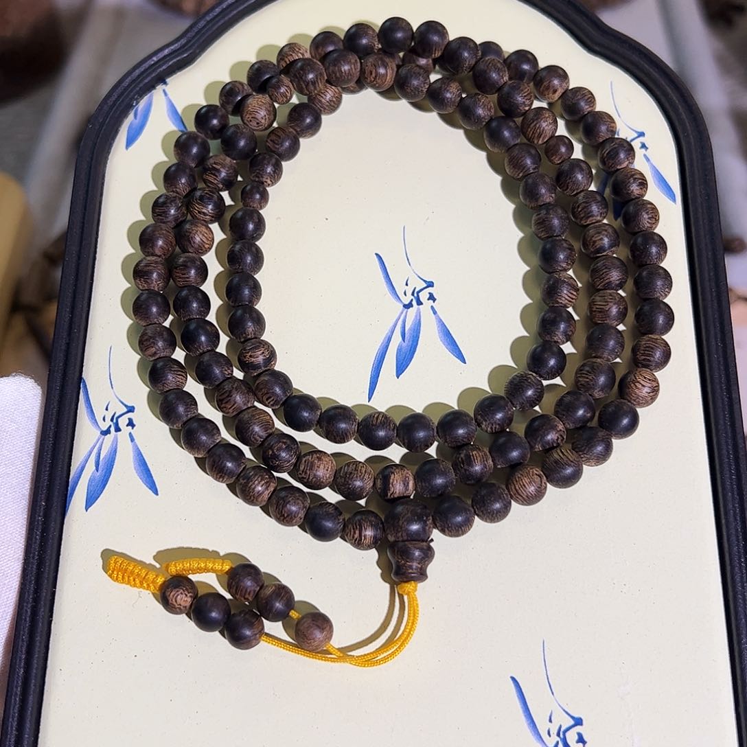 沉香手串天然达拉干老料108多圈 沉水级 23.06g