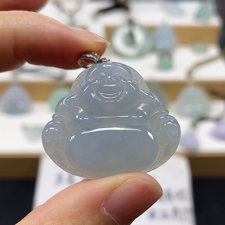 翡翠未镶嵌颈饰天然翡翠佛公38号