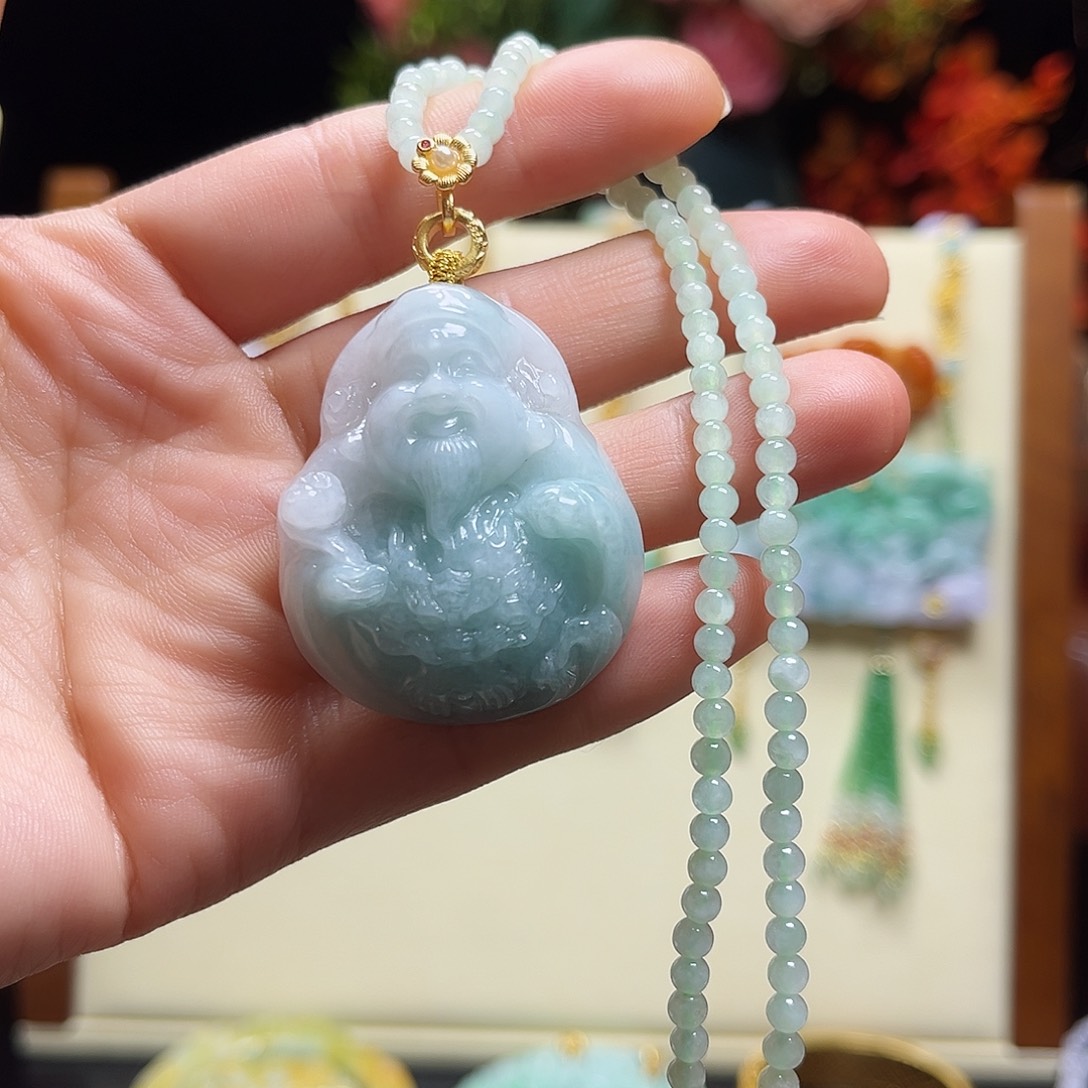 翡翠颈饰未镶嵌雨*~天然翡翠