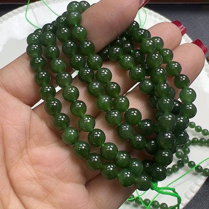天然碧玉约6多圈一条