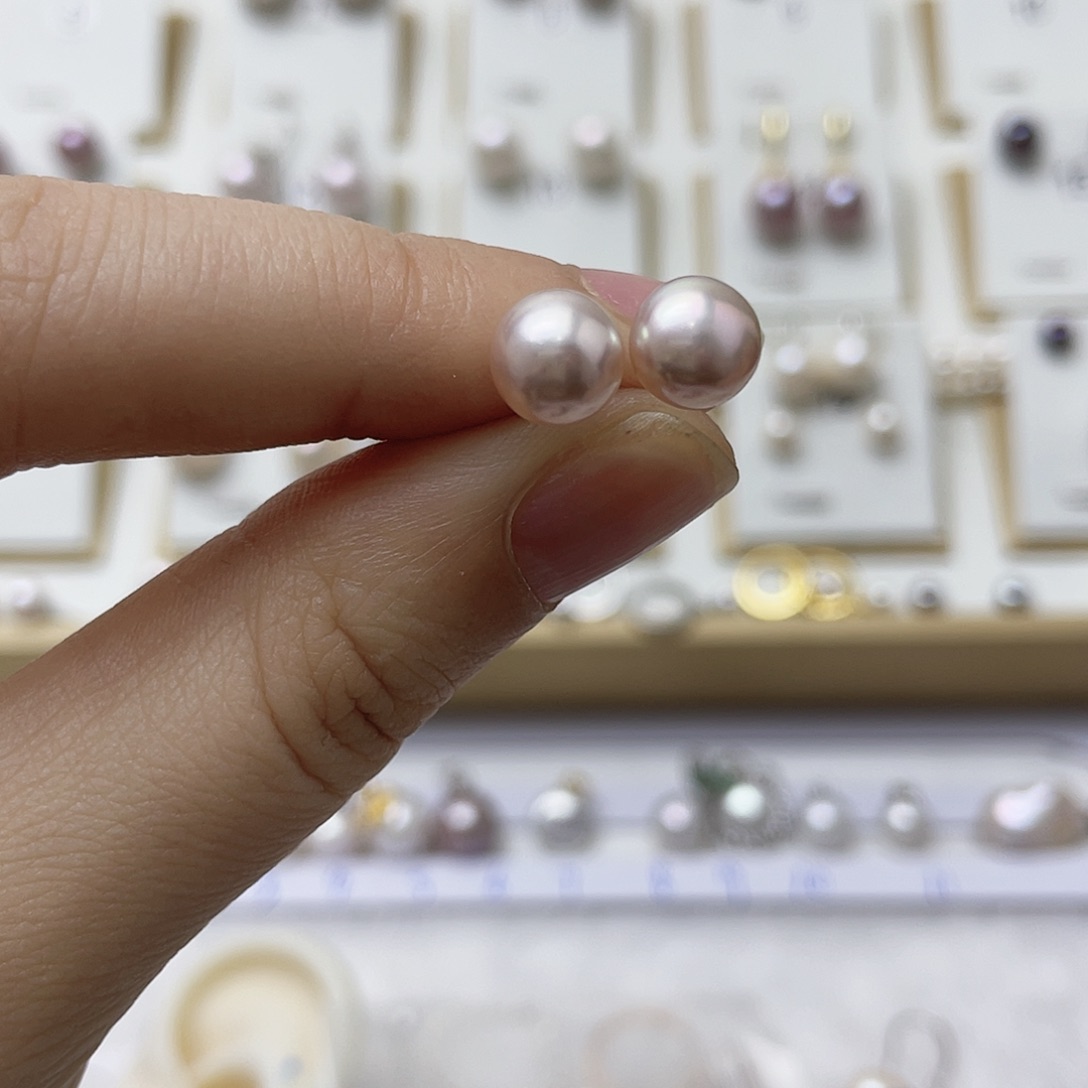 金***振银S925镶嵌耳饰淡水珍珠