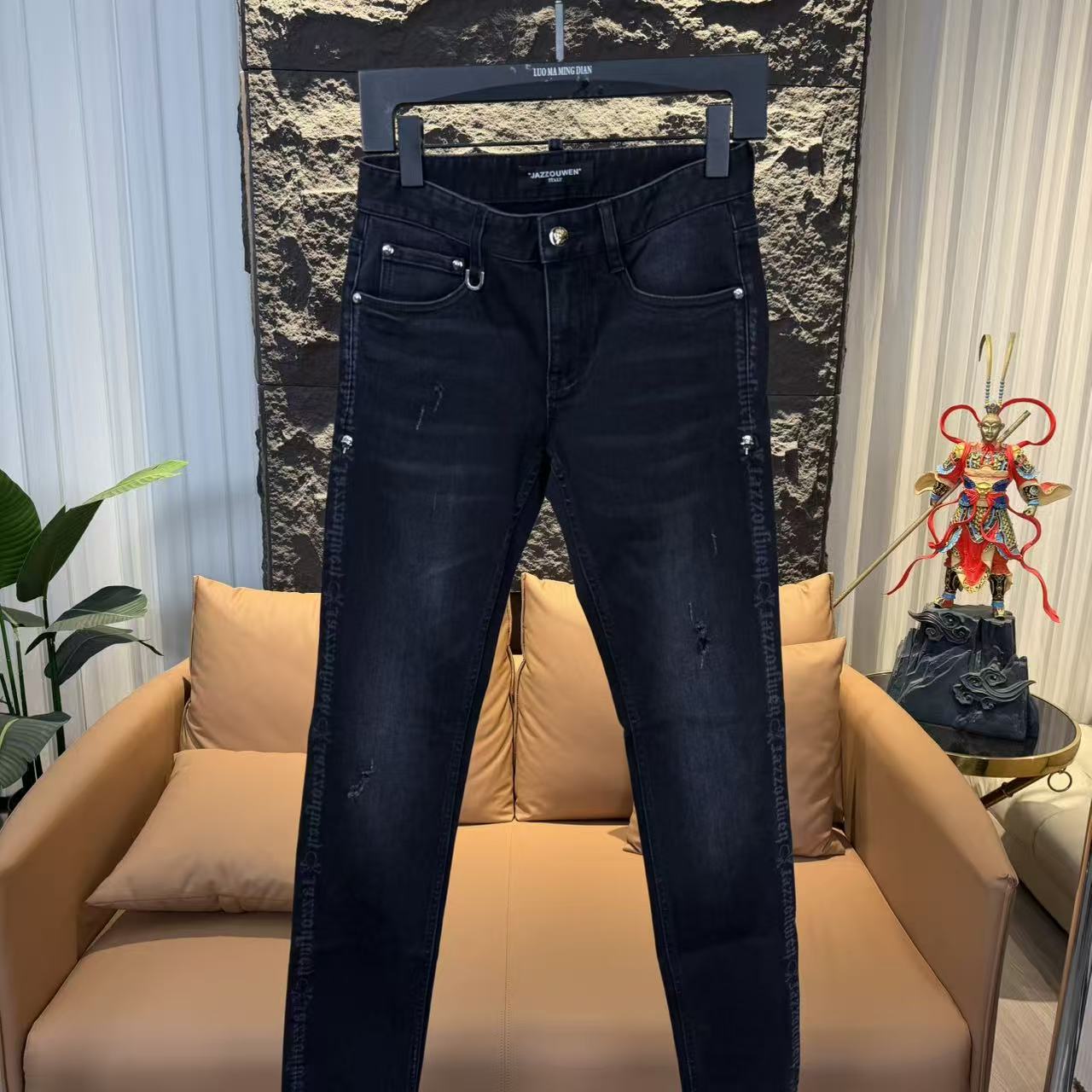 【VanJazny】QC新款高端男士潮流百搭休闲简约休闲牛仔裤JZK-75125