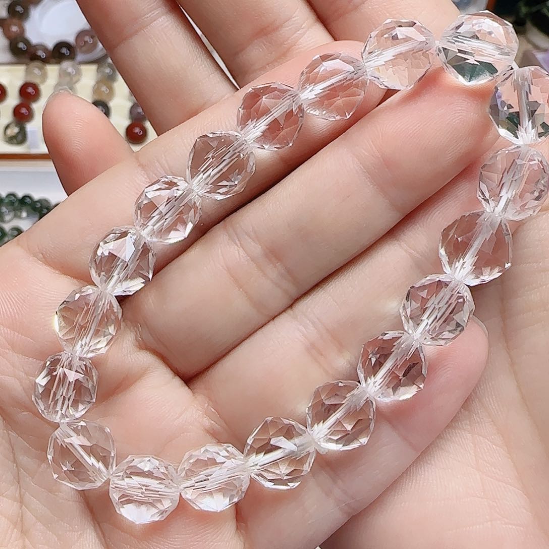 水晶手串未镶嵌巴西白水晶卡10