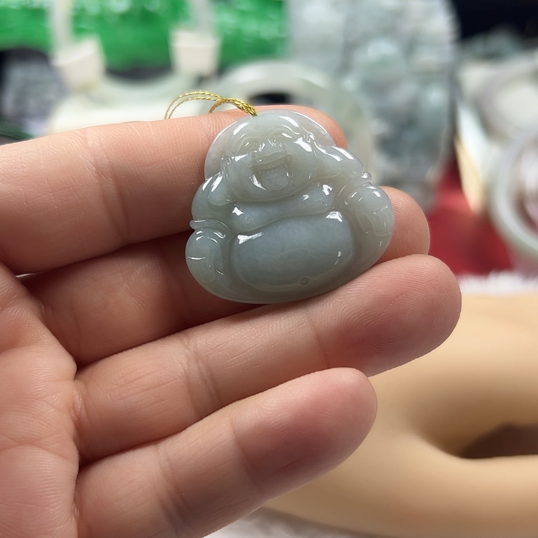 颈饰未镶嵌翡翠缅甸天然翡翠佛公牌