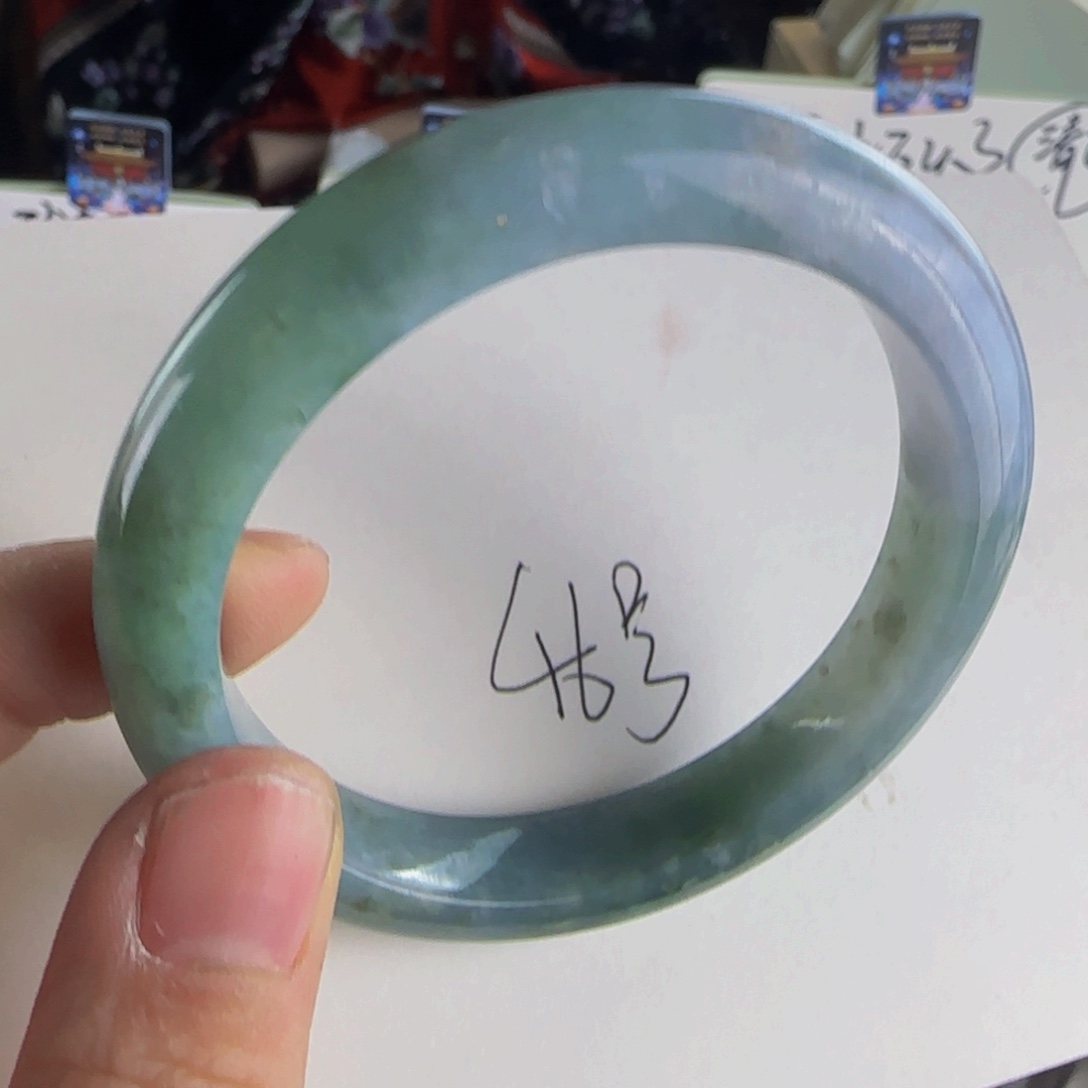 翡翠手镯未镶嵌乐*枳老坑54.8