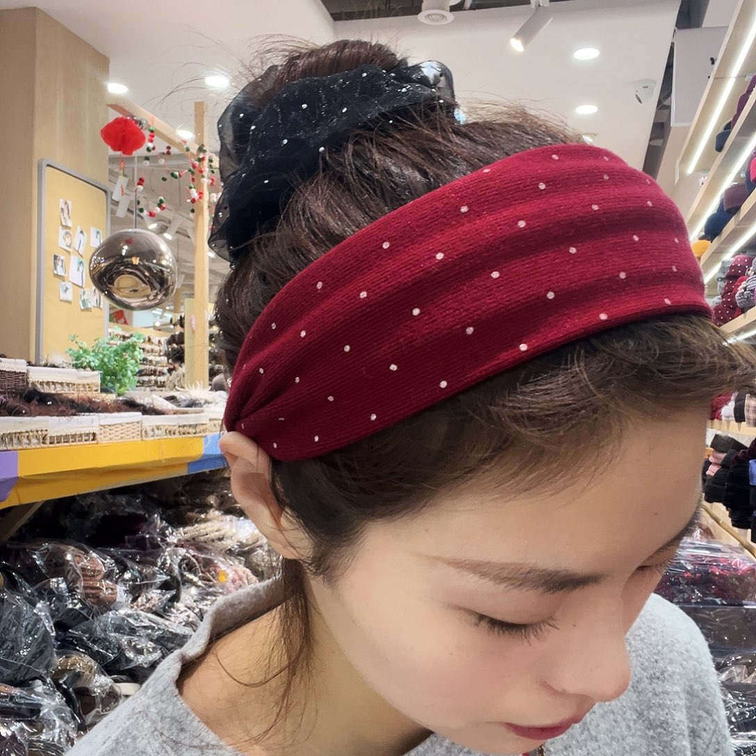 皮质非金属红色波点发箍