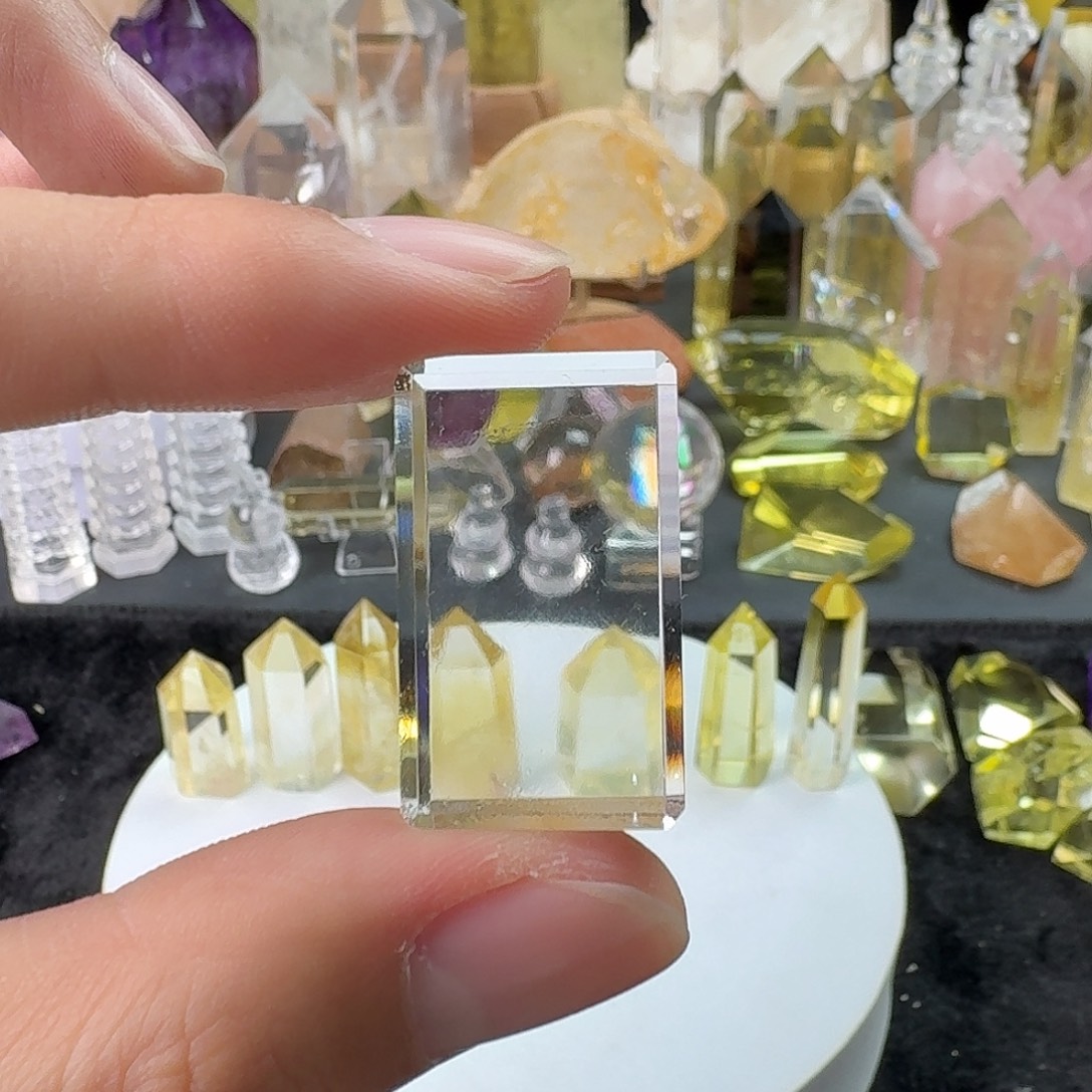 珠宝半成品未镶嵌水晶白水晶无事牌