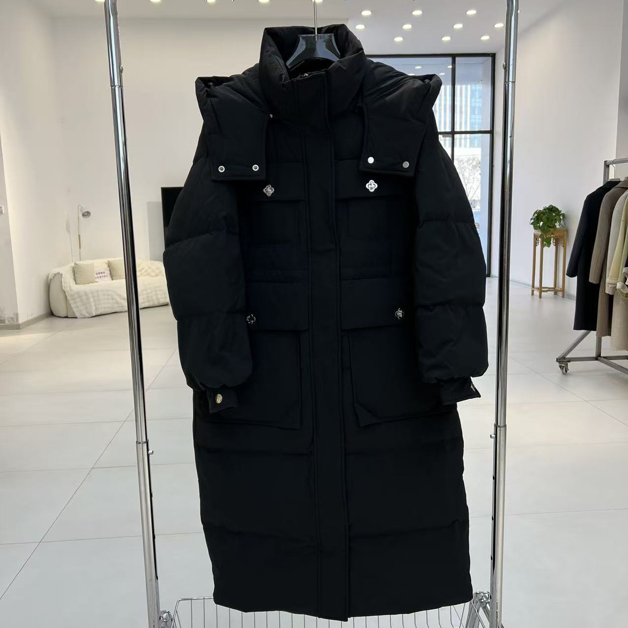 白鸭绒中戏同款女长款羽绒服  058