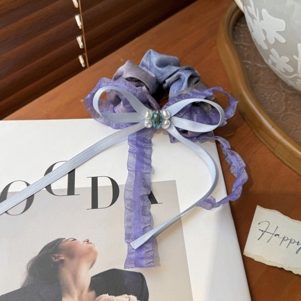 8749紫色油画感肠圈发圈（手工微瑕介意勿拍）