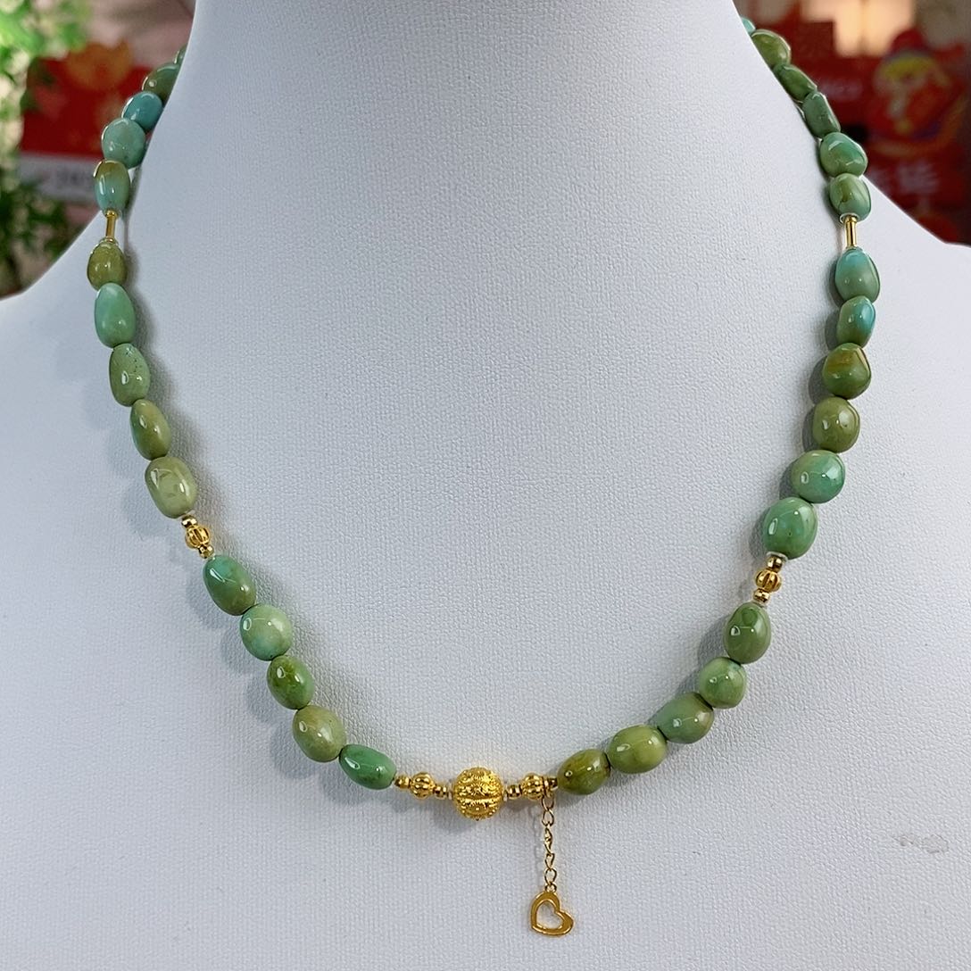 绿松石珠宝奇石18K金镶嵌