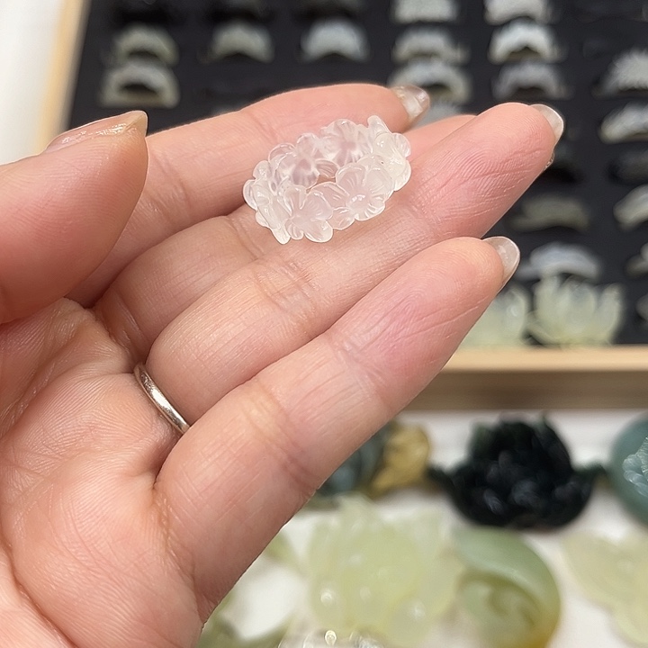 阿***姐蛇纹石玉合金戒指