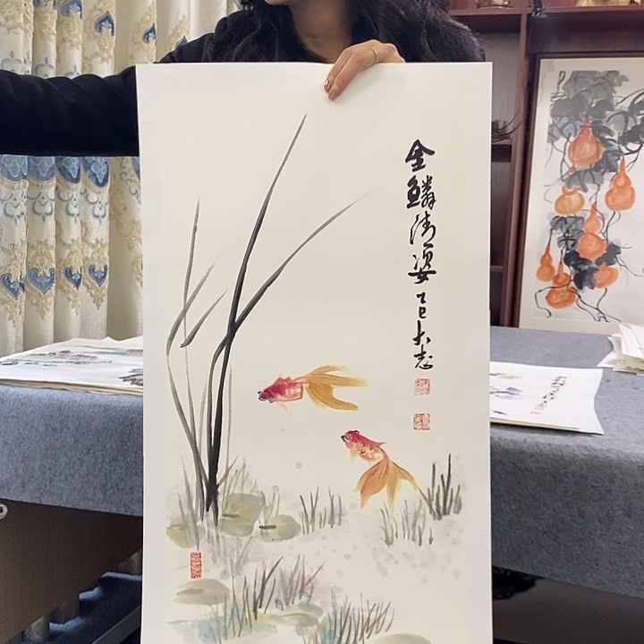 国画纯手绘国画写意作品34*68