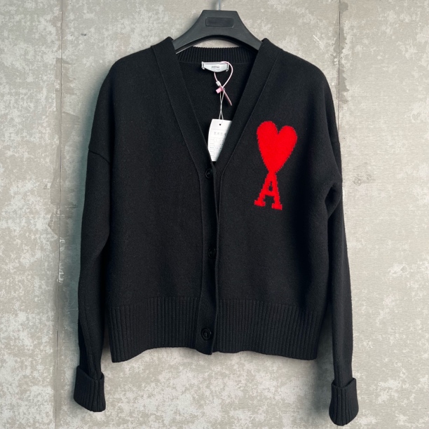 未使用 WE11 DONE S*1/Ami刺绣爱心羊毛针织开衫/13131