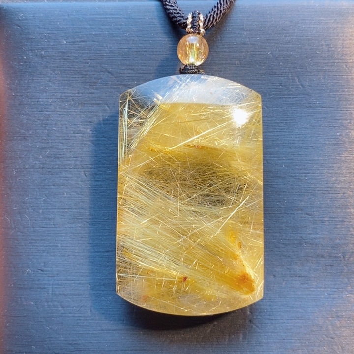 颈饰未镶嵌发晶天然发晶金发晶无事牌