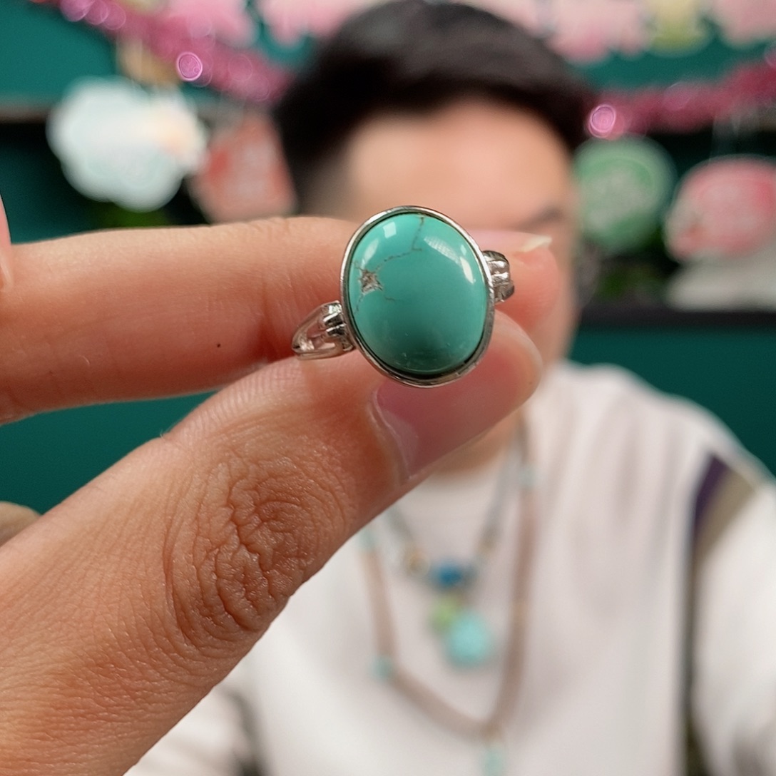 绿松石珠宝奇石银S925镶嵌