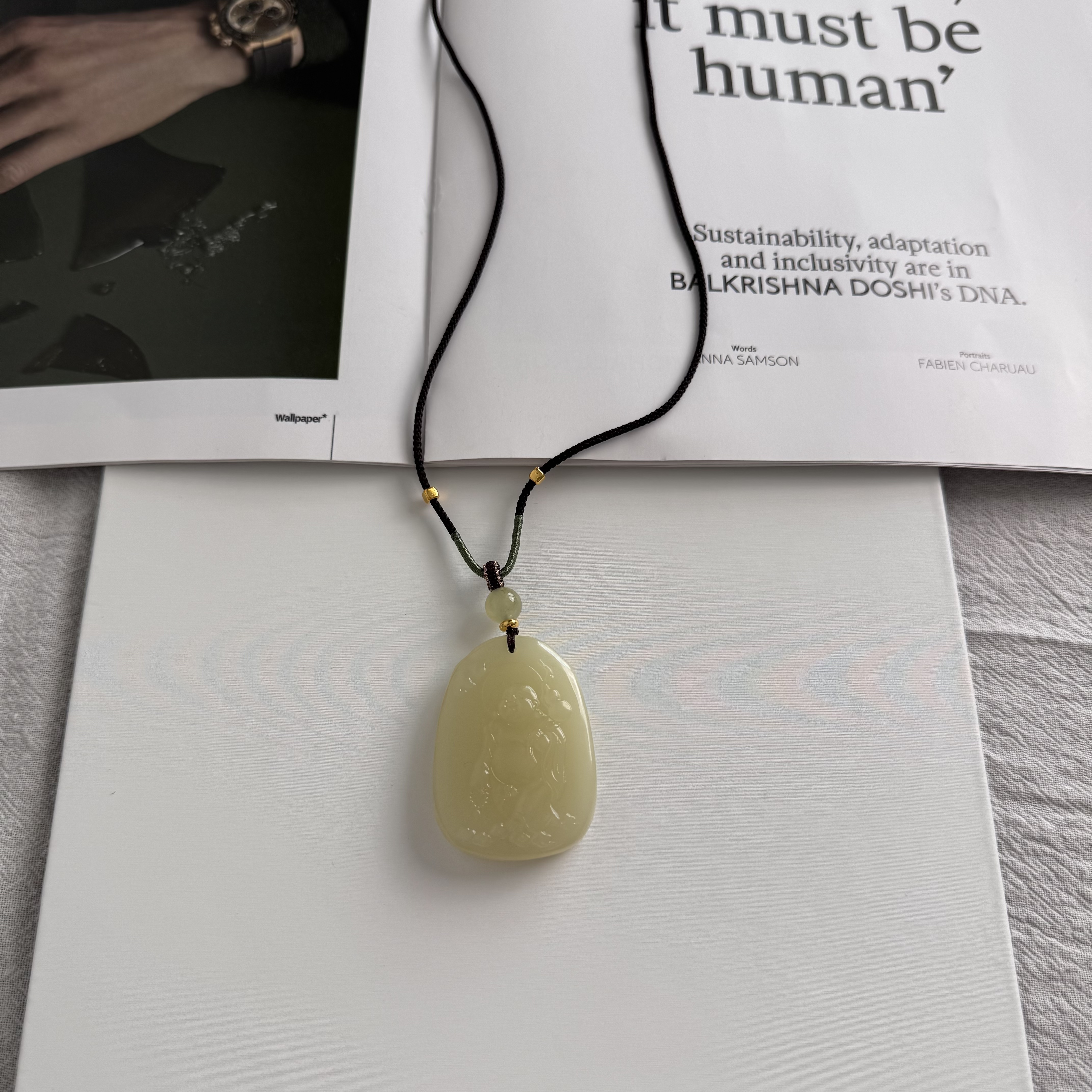 高定珠宝和田玉佛牌HF2957S