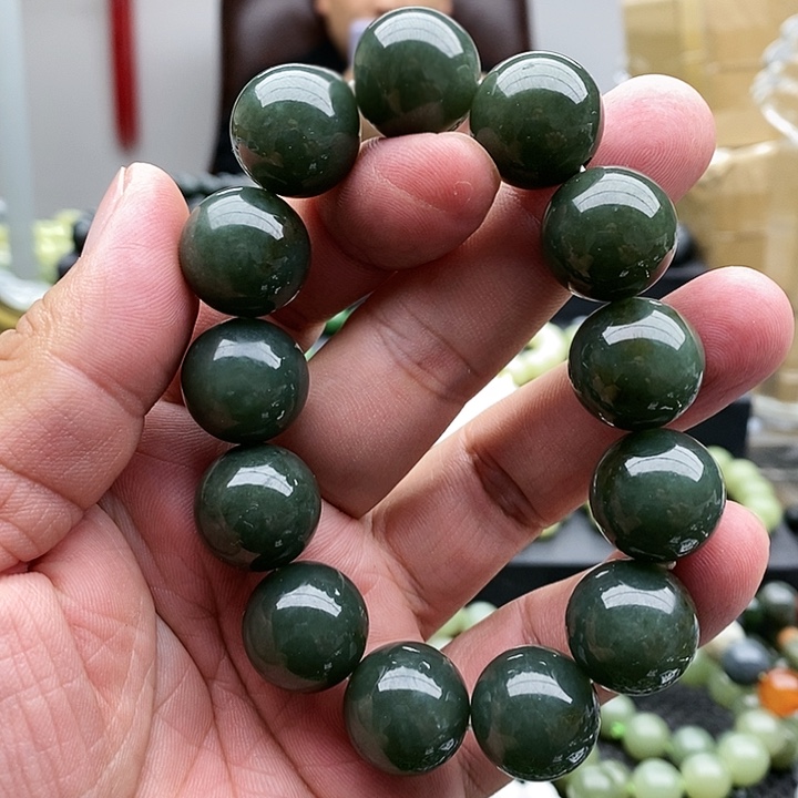 【闪购商品】未镶嵌手链和田玉18且末蓝有棉85