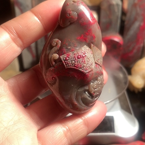 昌化石昌化鸡血石手玩件