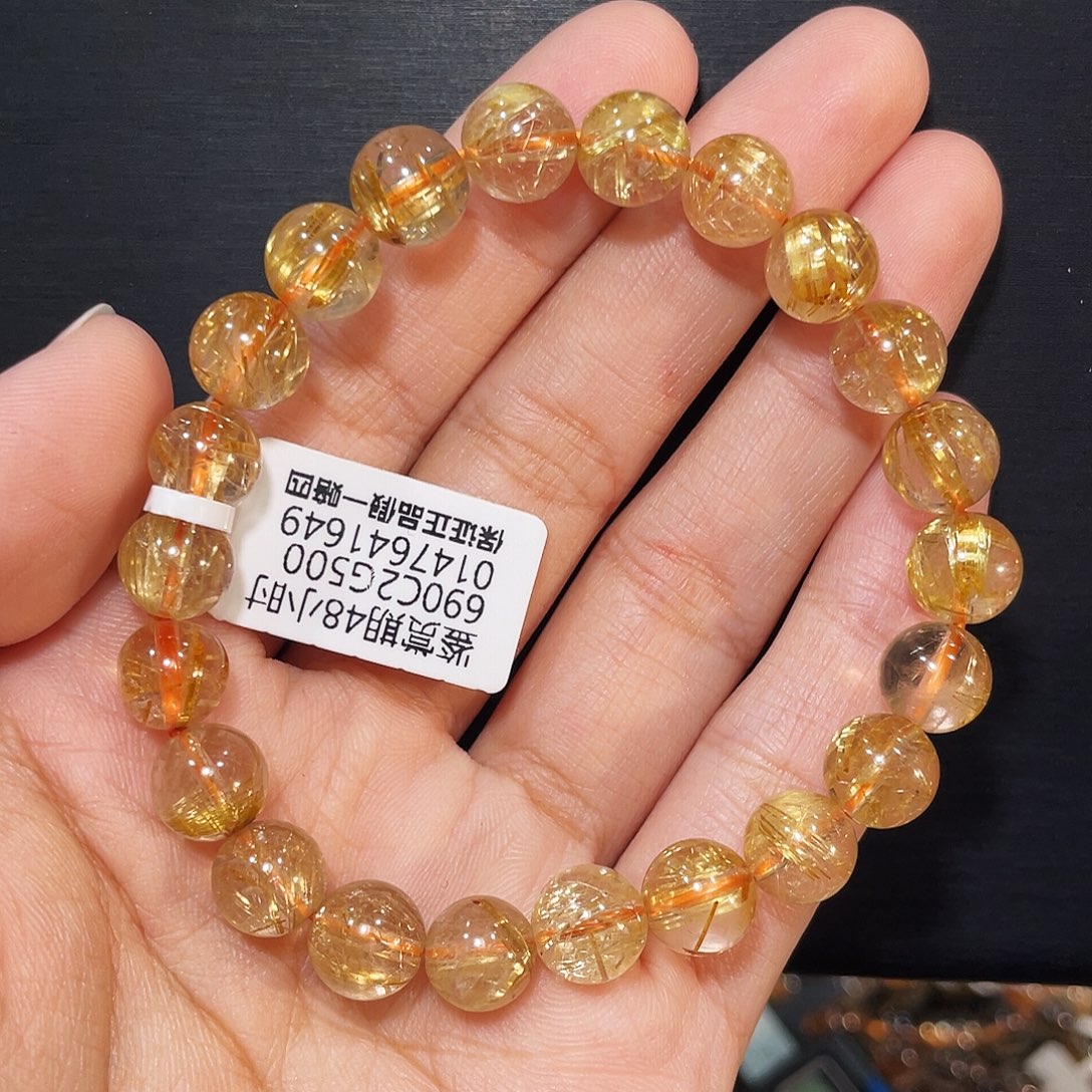 发晶手串未镶嵌钛晶8.8mm