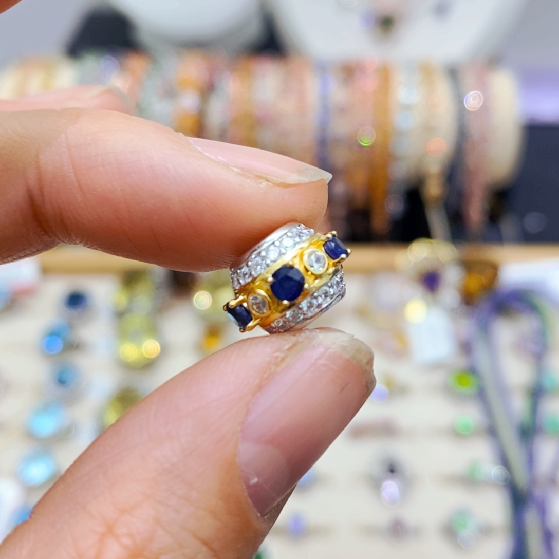 蓝宝石吊坠(不含链)银S925镶嵌