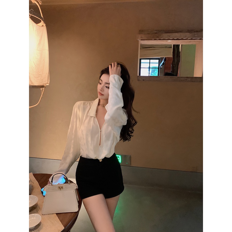 【LILYLIKES】万搭热裤” 紧身高腰辣妹风 金扣基础款短裤
