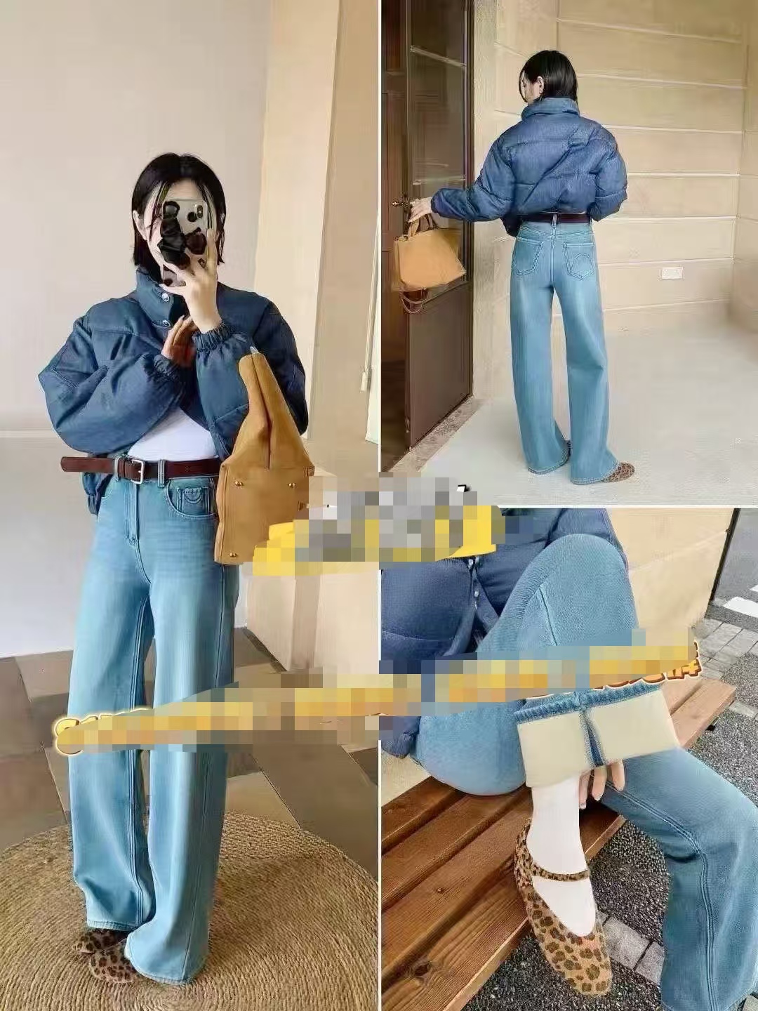 【8153#牛仔裤】加绒加厚款女冬季水洗牛仔裤