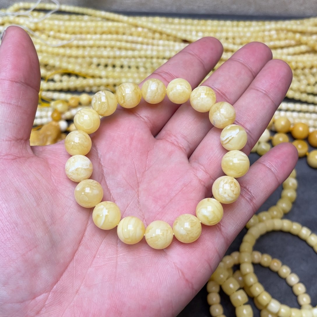 蜜蜡裸石未镶嵌蜜蜡手串11mm