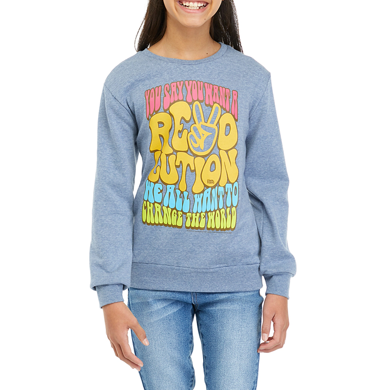 K604-O4童装130-160码欧美儿童小毛圈卫衣圆领打底衫春秋卡通外贸