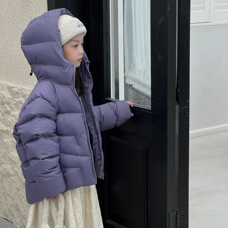 95白鸭绒儿童羽绒服加厚连帽极寒泡芙款面包服男女童中小童羽绒服
