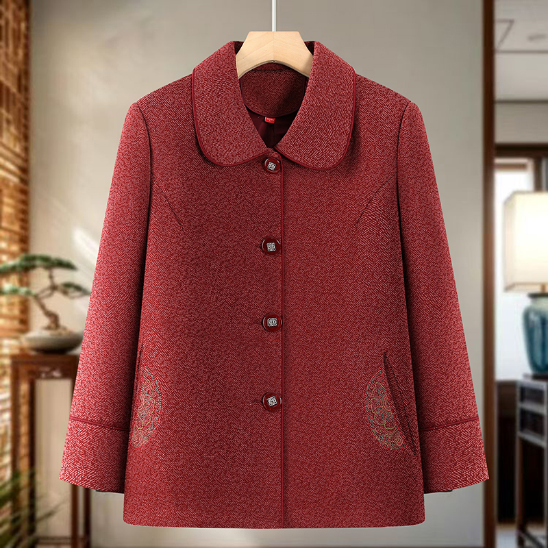 中老年女装外套女装洋气短款七八十岁老太太的衣服大码时尚妈妈装