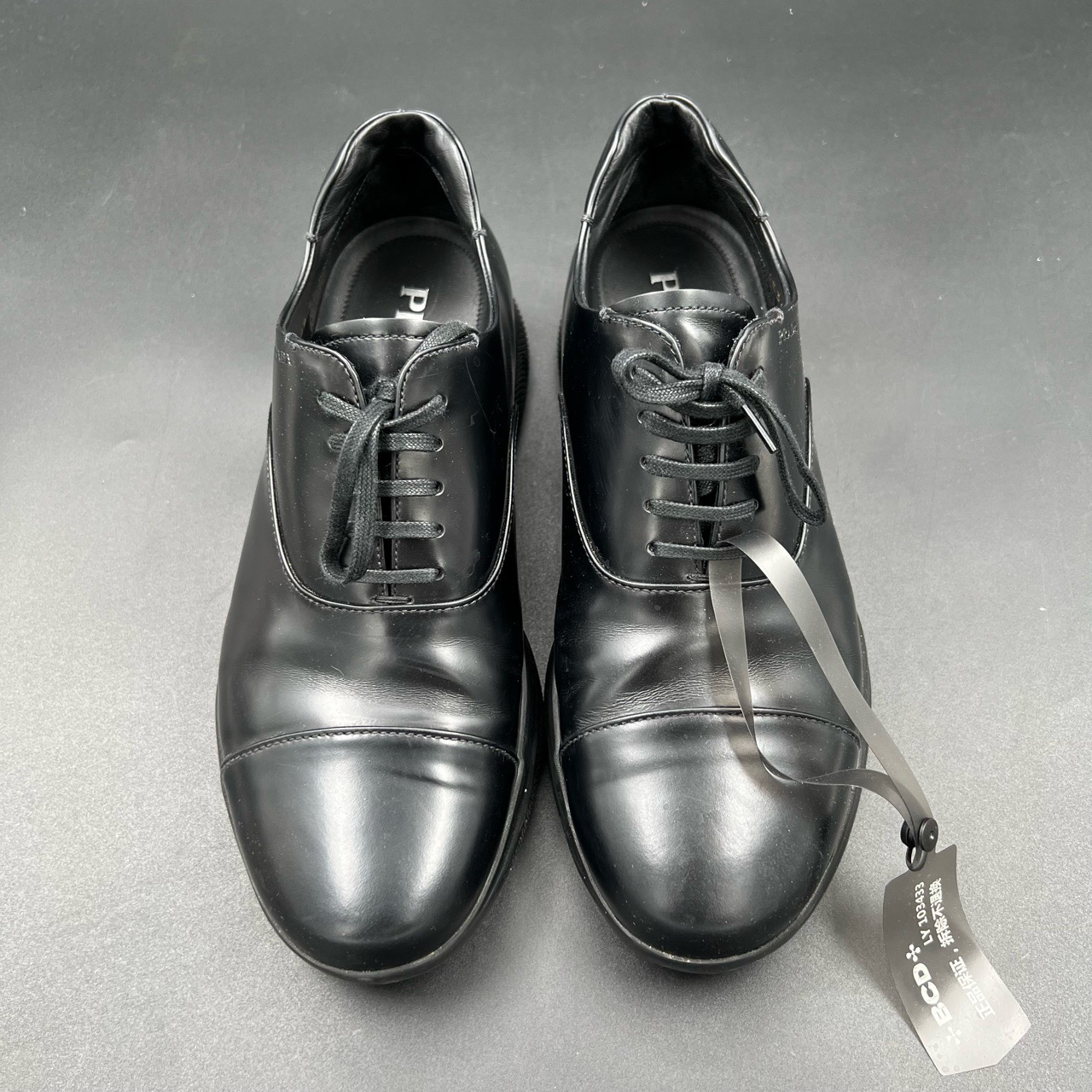 Prada 普拉达 黑色休闲商务厚底皮鞋 39.5码/95新/无配件