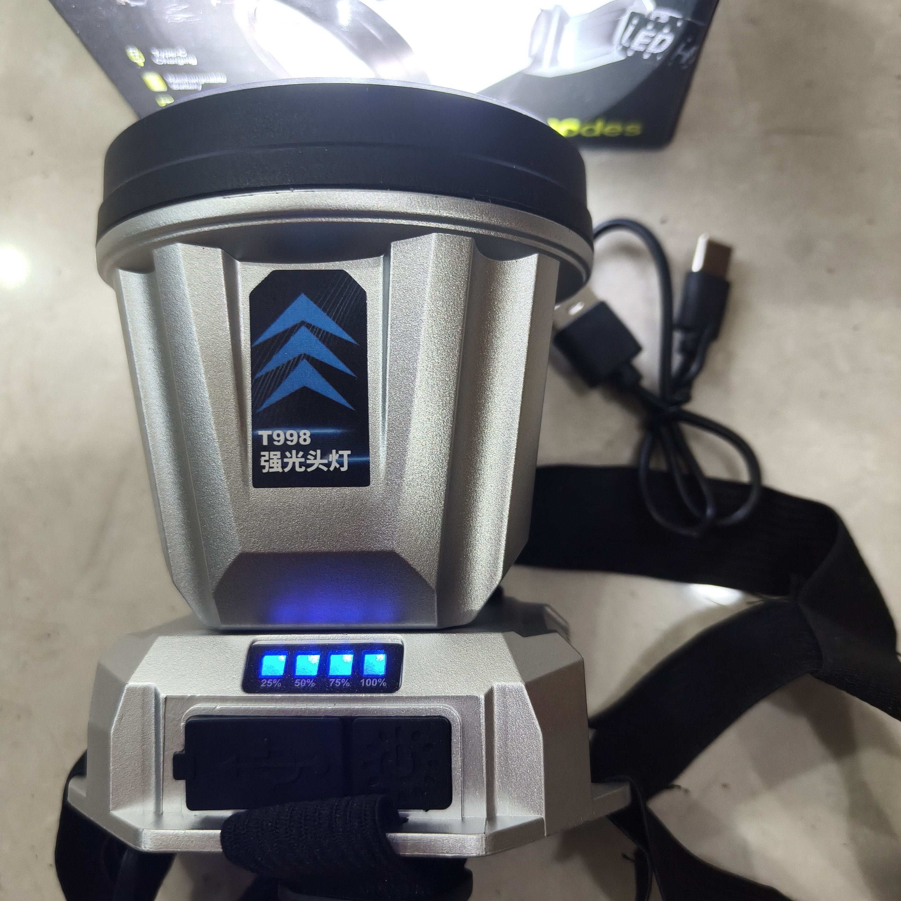 超亮强光充电头灯