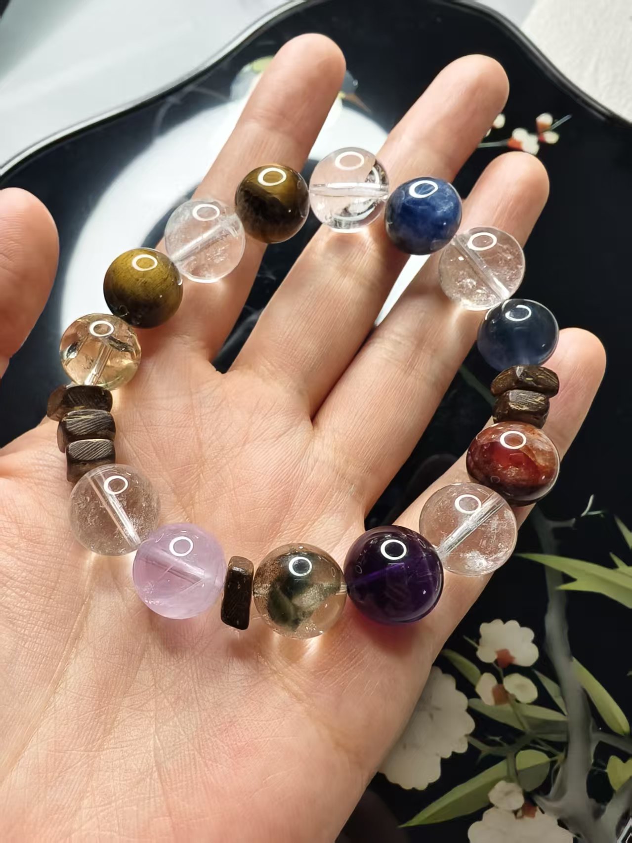 虎眼石DIY水晶多宝手串饰品男女通用12mm+