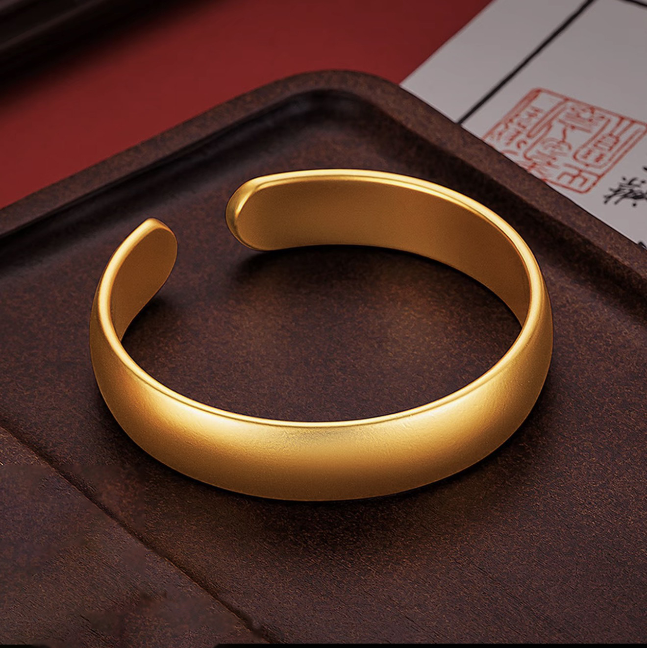 【乐乐甄选】轻奢高端大气复古合金开口宽版手镯（ZL77166）