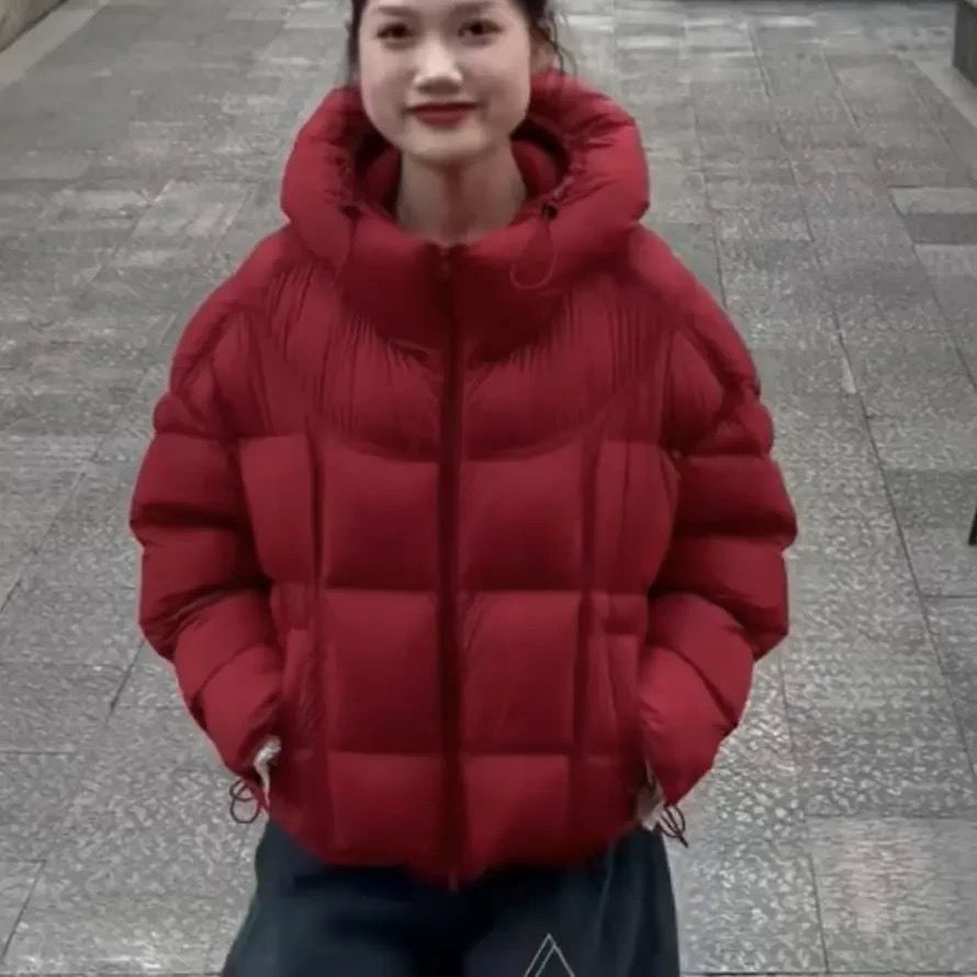 2528新款云感加厚保暖连帽短款鸭绒羽绒服外套