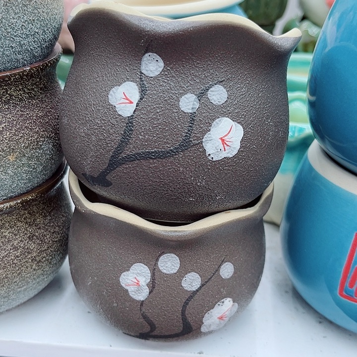 多肉绿植陶瓷花盆9.9包邮，有孔