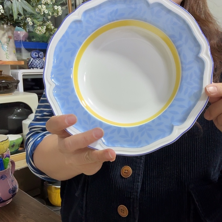 骨瓷翠花款草帽汤盘