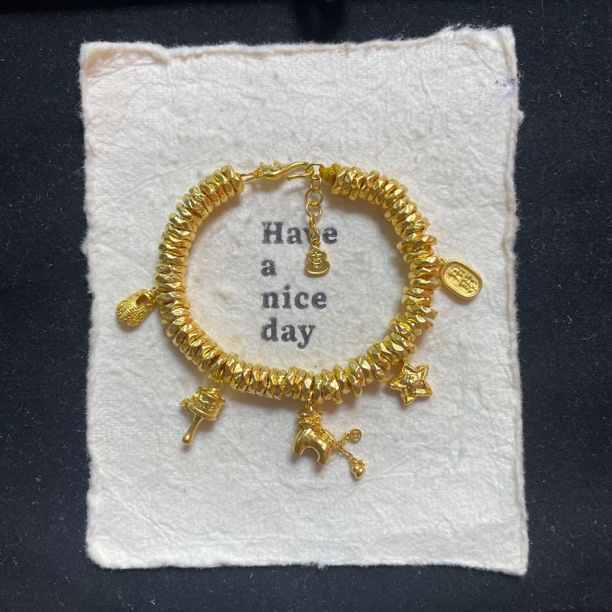 足金定制卡7盘缠手串19.42克