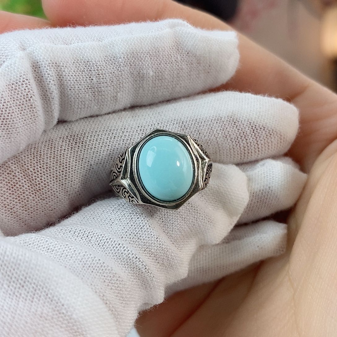 绿松石珠宝奇石银S925镶嵌