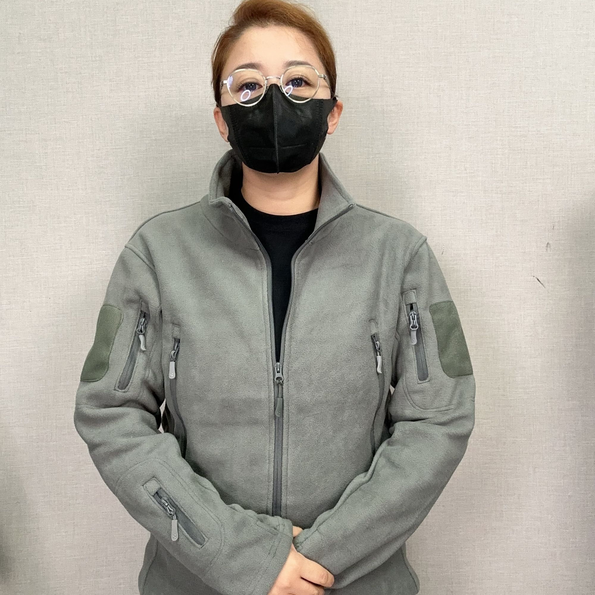 【逆鳞战术】特价断码清货男士秋冬灰色无帽保暖抓绒衣加绒立领内胆