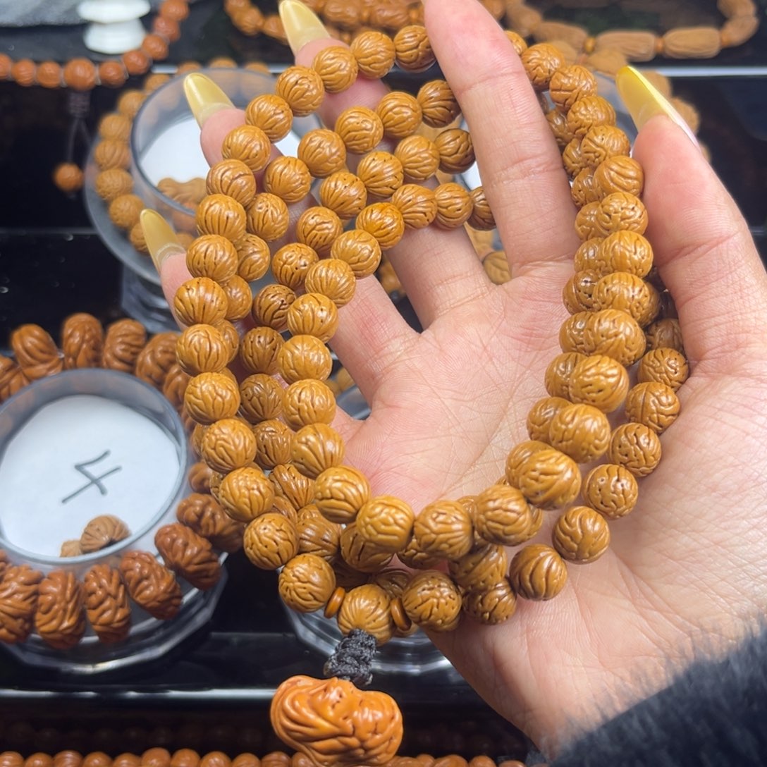 手串桃核桃核脖挂野生小脑纹