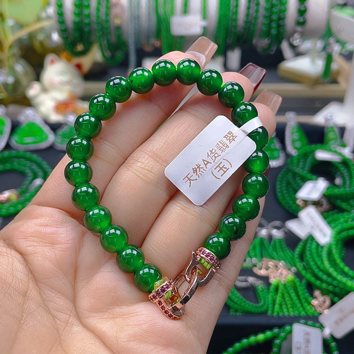 翡翠手链未镶嵌圆珠手链8