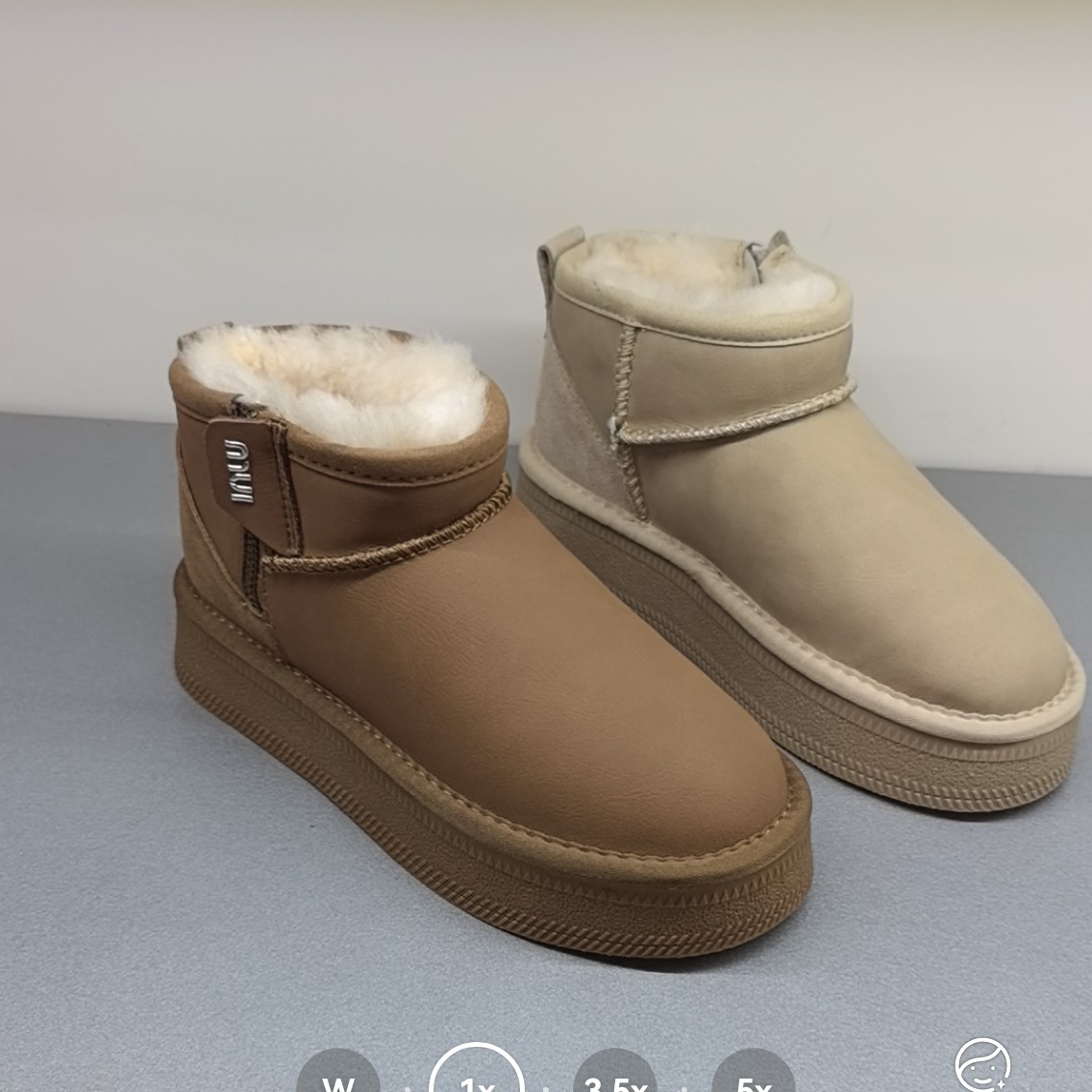 诗涵家 真皮厚底皮面雪地靴244590