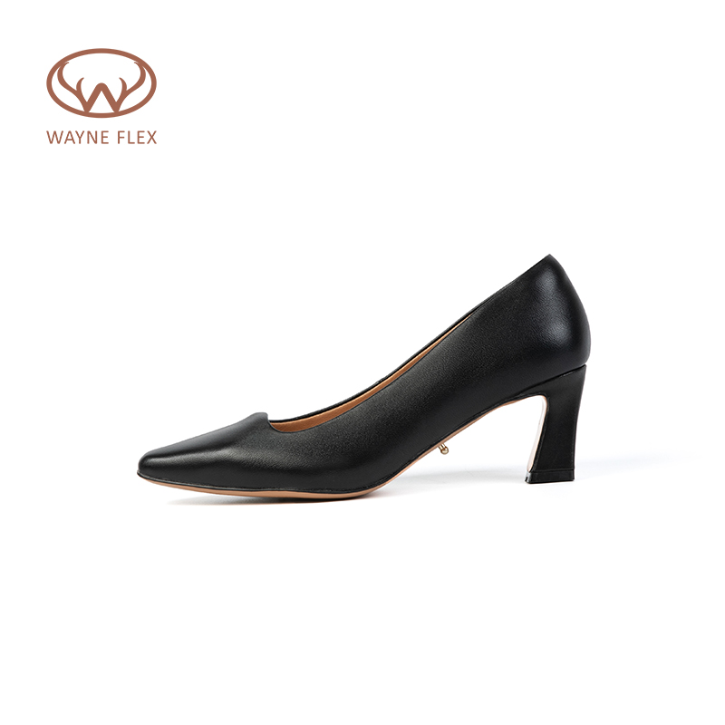 韦恩Wayne Flex尖头浅口时尚气质舒适简约通勤优雅真皮鞋2170H