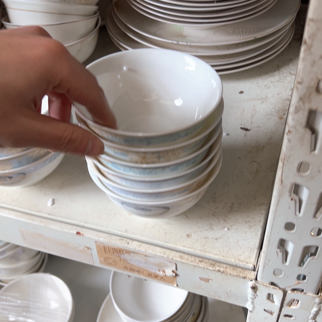 瓷时光漫步高骨瓷高脚饭碗6个